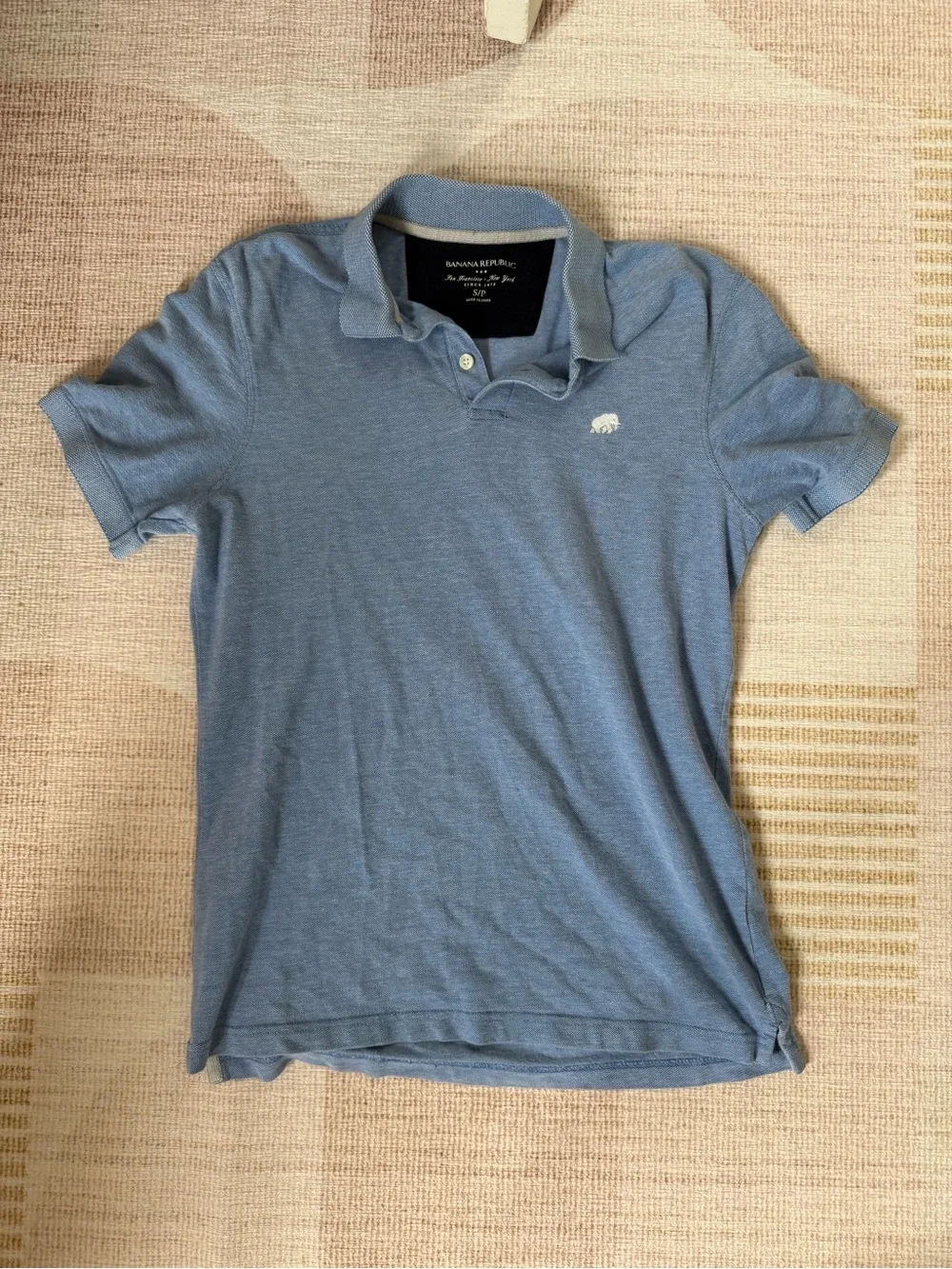 Banana Republic Men's Blue Short Sleeve Polo Shirt 100% Cotton Size Small EUC